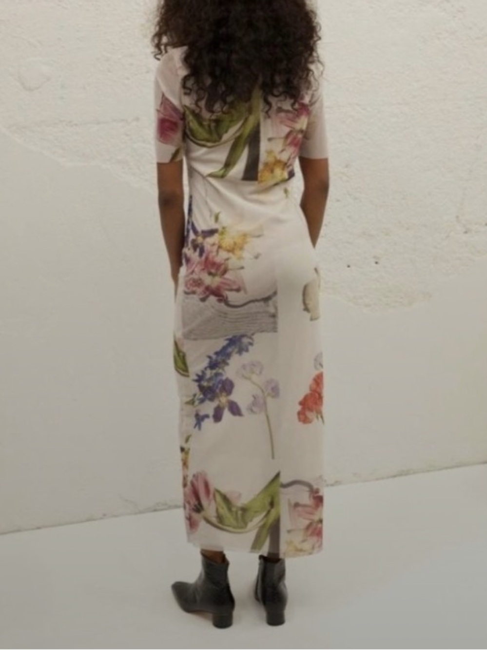 Ganni Cream Floral Mesh Dress RTM - Picture 2 of 10